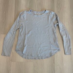 Eileen Fisher Organic Cotton Jersey Long Sleeve Top - Light Blue